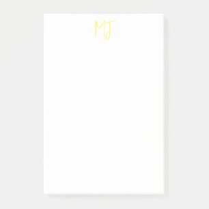 Aantrekkelijk Monogram Geel Wit Modern Minimalist Post-it® Notes