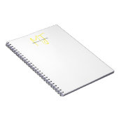 Aantrekkelijk Monogram Geel Wit Modern Minimalisti Notitieboek (Rechterzijde)