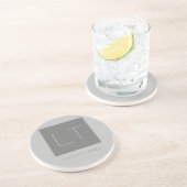 Aantrekkelijk Monogram Grijs Eenvoudig Zandsteen Onderzetter (Zijkant)