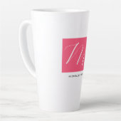 Aantrekkelijk Monogram Roze Wit Modern Plain Latte Mok (Linkerhoek)