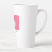 Aantrekkelijk Monogram Roze Wit Modern Plain Latte Mok (Rechts)