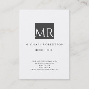 Aantrekkelijk Monogram Zwart Wit Modern Visitekaartje