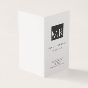 Aantrekkelijk Monogram Zwart Wit Modern Visitekaartjes