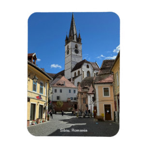 Aantrekkelijk Uitzicht van Sibiu, Roemenië op een Magneet