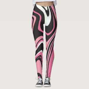 Aantrekkelijke agaat marmer l roze en zwart oefeni leggings