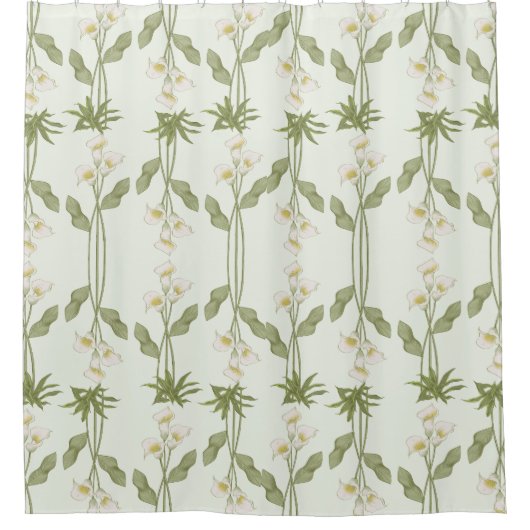 Aantrekkelijke bloemen decoratieve eye-catching douchegordijn (Voorkant)