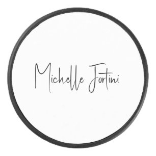 Aantrekkelijke kalligrafie wit modern minimalistis hockey puck