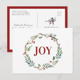 Aantrekkelijke Kerst Krans Winter Vrolijkheid Wint Briefkaart