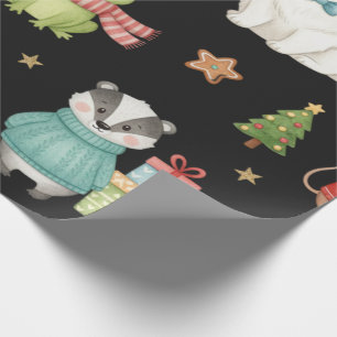 Aantrekkelijke Kerstmis Verzameling Feestelijke Ca Cadeaupapier