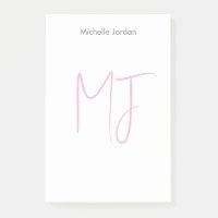 Aantrekkelijke Monogram Roze Wit Moderne Minimalis