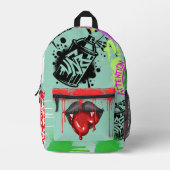 Aantrekkelijke vampier streetArt Levendig Blauw Ro Bedrukte Rugzak (Voorkant)