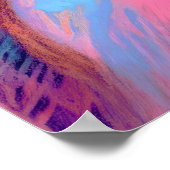 Aantrekkelijke Vrouw Roze Blauw Harde Pastel Teken Poster (Hoek)