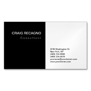 Aantrekkelijke zwart wit moderne minimalistische v magnetisch visitekaartje