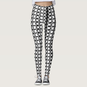 Aantrekkelijke zwart-wit patroon foto leggings