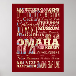 Aantrekken en beroemde plaatsen in Omaha, Nebraska Poster