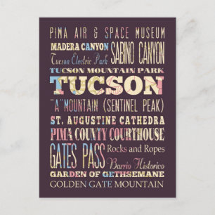 Aantrekken en beroemde plaatsen van Tucson, Arizon Briefkaart