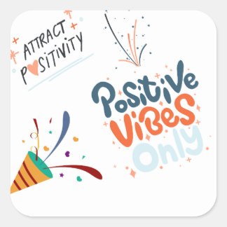aantrekken positieve energie vierkante sticker