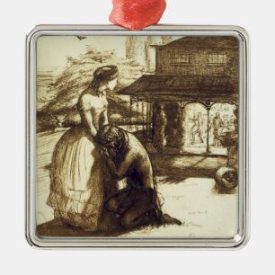 Aanvaard, 1853 (pen en bruine inkt op papier) metalen ornament