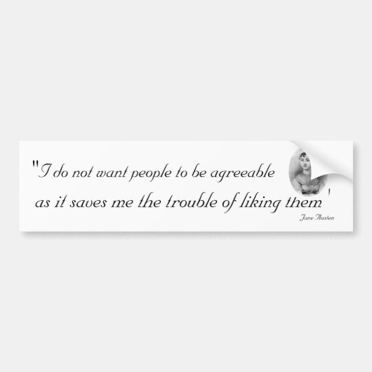 Aanvaardbare mensen: Quotable Jane Austen Bumpersticker (Voorkant)