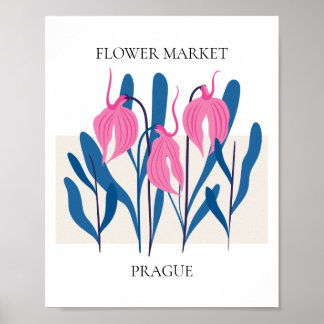 Aanvaardbare Praag voor de bloemenmarkt Poster