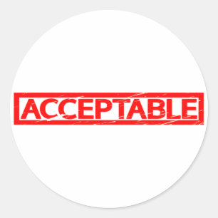 Aanvaardbare stempel ronde sticker