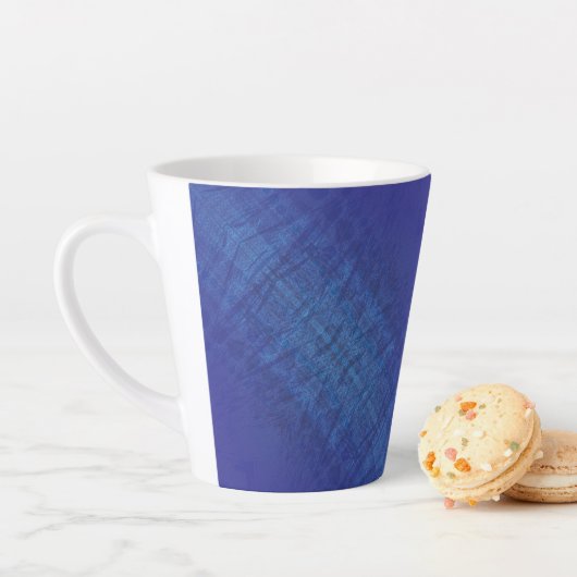 aanvaarding | Blauw Indigo Violet Shibori Patroon Latte Mok (In situ)