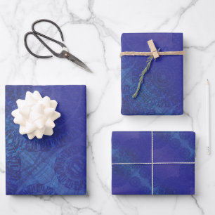 aanvaarding Blauwe Indigo Violet Boho medailles Inpakpapier Vel