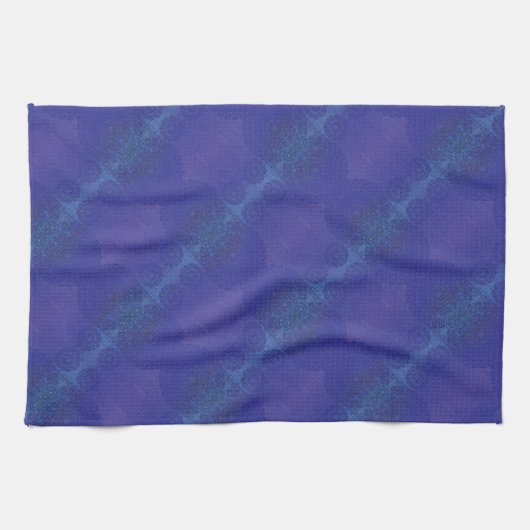 aanvaarding | Blauwe Indigo Violet Boho medailles Theedoek (Horizontaal)