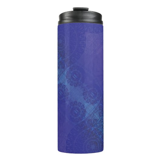 aanvaarding | Blauwe Indigo Violet Boho medailles Thermosbeker (Voorkant)