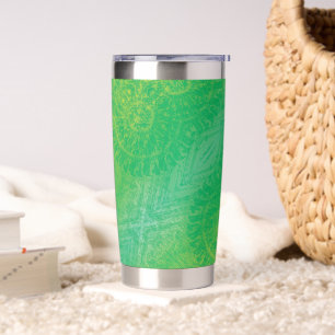 aanvaarding Geel Groen Blauw Boho Medallions Geïsoleerde Drinkbeker