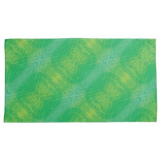 aanvaarding | Geel Groen Blauw Boho Medallions Kussensloop (Voorkant-Rechts)