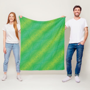 aanvaarding Geel Groen Blauw Shibori patroon Fleece Deken