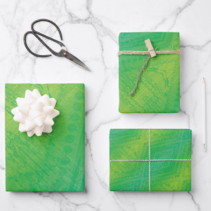 aanvaarding Geel Groen Blauw Shibori patroon Inpakpapier Vel