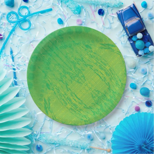 aanvaarding | Geel Groen Blauw Shibori patroon Papieren Bordje (Feest)