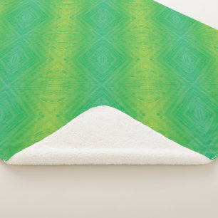 aanvaarding Geel Groen Blauw Shibori patroon Sherpa Deken
