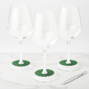 aanvaarding groen eclectisch boho-patroon wijnglaslabel