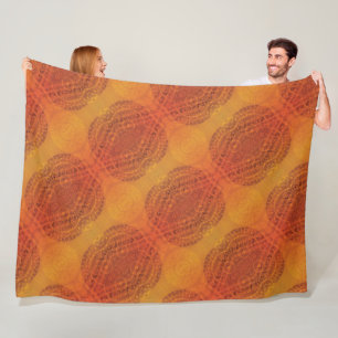 aanvaarding Rode Sinaasappel Gele Boho Medallion Fleece Deken