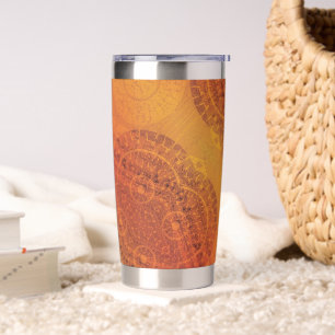 aanvaarding Rode Sinaasappel Gele Boho Medallion Geïsoleerde Drinkbeker