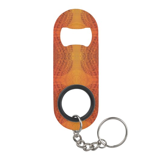 aanvaarding | Rode Sinaasappel Gele Boho Medallion Mini Flessenopener (Achterkant)