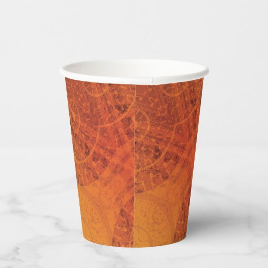 aanvaarding | Rode Sinaasappel Gele Boho Medallion Papieren Bekers (Rechts)