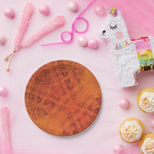 aanvaarding | Rode Sinaasappel Gele Boho Medallion Papieren Bordje (Feest)