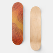 aanvaarding | Rode Sinaasappel Gele Boho Medallion Skateboard (Voorkant)