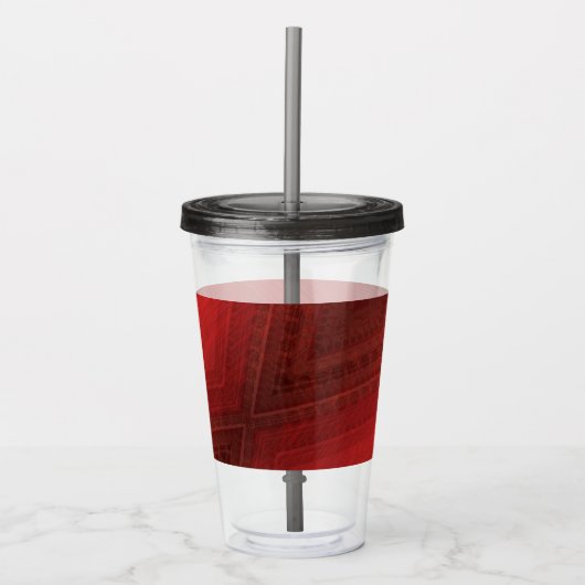 aanvaarding | rood eclectisch boho-patroon acryl drinkbeker (Voorkant)