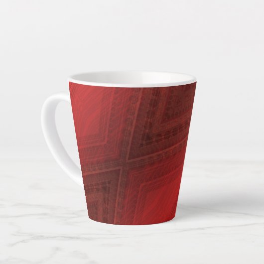 aanvaarding | rood eclectisch boho-patroon latte mok (Linkerhoek)
