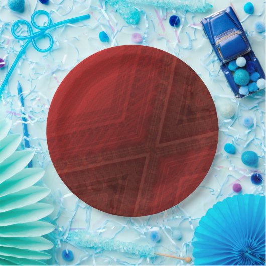 aanvaarding | rood eclectisch boho-patroon papieren bordje (Feest)