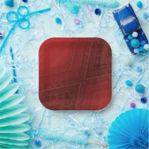 aanvaarding   rood eclectisch boho-patroon papieren bordje