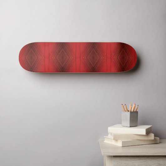 aanvaarding | rood eclectisch boho-patroon skateboard (Muurkunst (Horizontaal))
