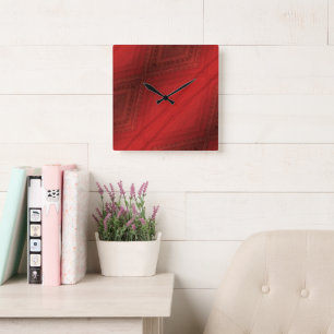 aanvaarding rood eclectisch boho-patroon vierkante klok
