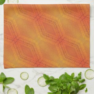 aanvaarding   Rood Oranje geel Shibori-patroon Theedoek