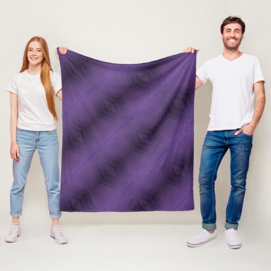 aanvaarding | violet eclectisch boho-patroon fleece deken (In situ)